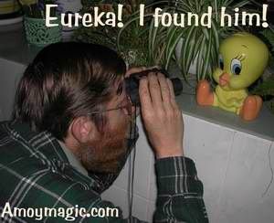 Marc Mueller, Xiamen teacher and bird watcher, on the prowl for rare species such as the Tweetum Birdium   Amoy Magic--Guide to Xiamen and Fujian, China  //www.Amoymagic.com Xiamen and Fujian tourism, travel, business, investment, trade, cuisine, history, culture, Chinese humor and jokes, language study, Xiamen University, MBA, expatriate, research, deng deng! 