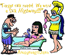 Ancient Silk Road or Silk Highway? cartoon