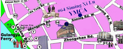 Click to Enlarge Map of Xiamen YMCA YWCA location